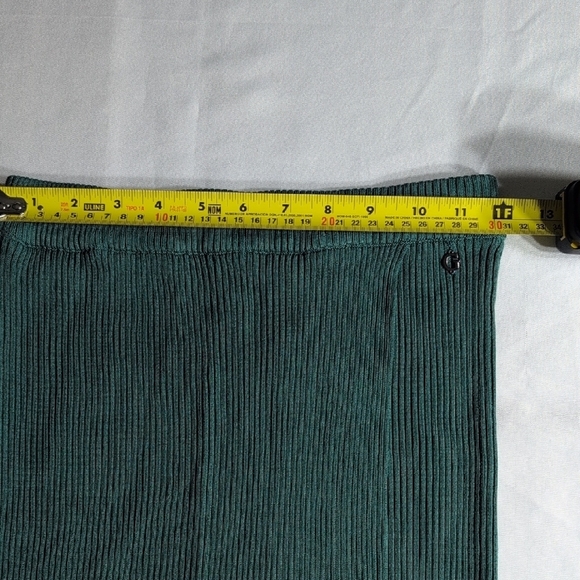 Guess Green Maxi Pencil Skirt with Ribbed Slit - Picture 6 of 8